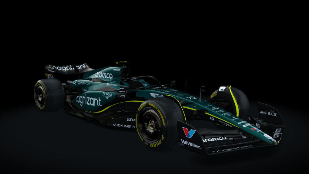 VRC Formula Alpha 2023, skin AstonMartin_TSR_DavidOllauri