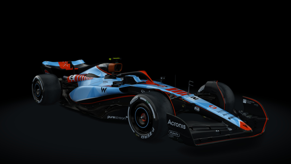 VRC Formula Alpha 2023, skin WilliamsGulfF1Team_TSR_GuillermoFernandez
